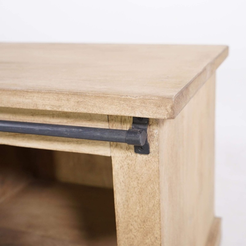 Salontafel van massief hout en metaal in industriële stijl – Detroit