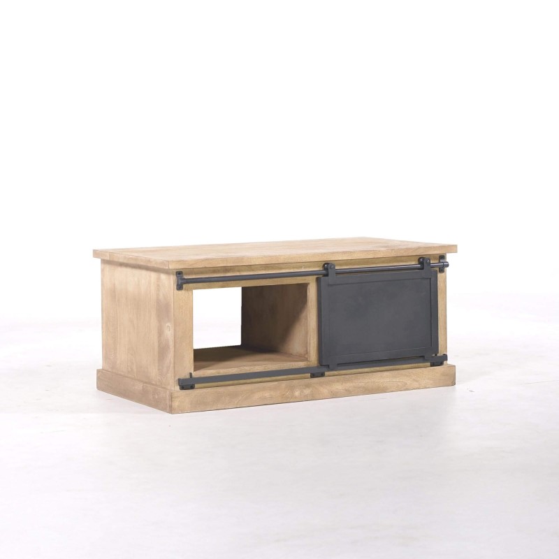 Salontafel van massief hout en metaal in industriële stijl – Detroit