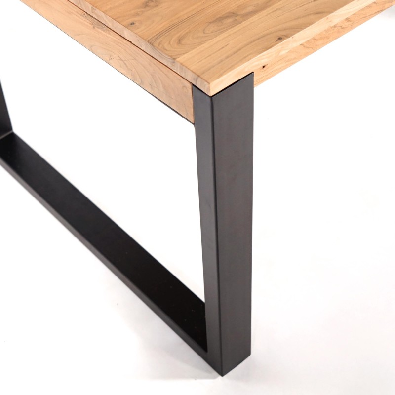 Eettafel van hout en metaal 160 cm – Osaka