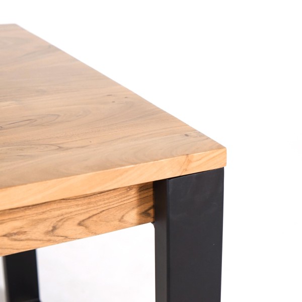 Eettafel van hout en metaal 160 cm – Osaka