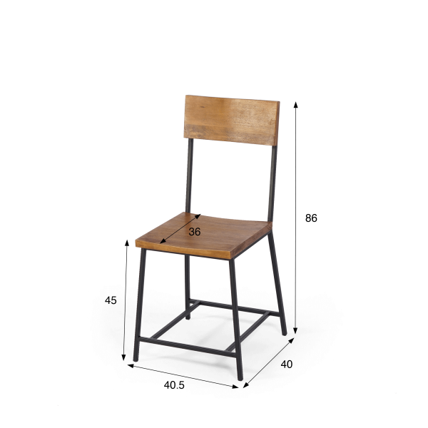 Stoel van hout en metaal Robin