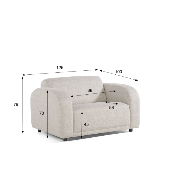 1-zit fauteuil in chenillestof – Syra