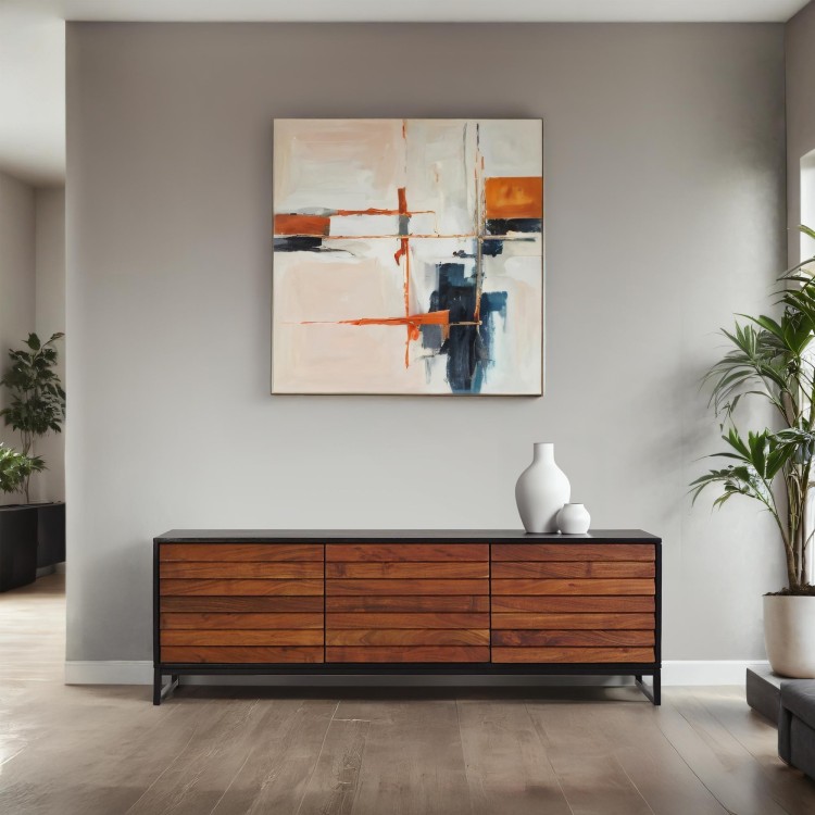 TV-meubel 150 cm van natuurlijk hout - Tamara