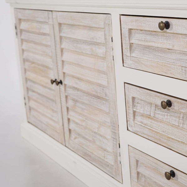 Wit dressoir in natuurlijk hout – Sea side