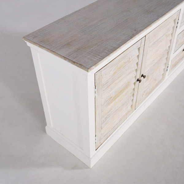 Wit dressoir in natuurlijk hout – Sea side