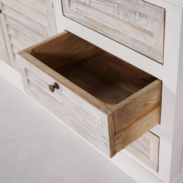 Wit dressoir in natuurlijk hout – Sea side