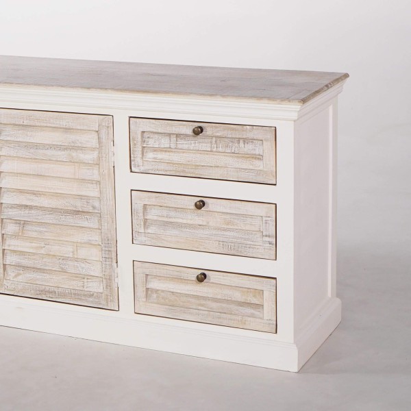 Wit dressoir in natuurlijk hout – Sea side