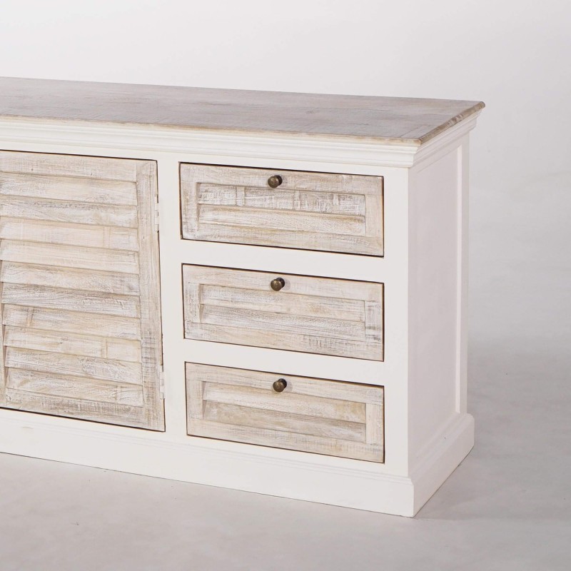 Wit dressoir in natuurlijk hout – Sea side