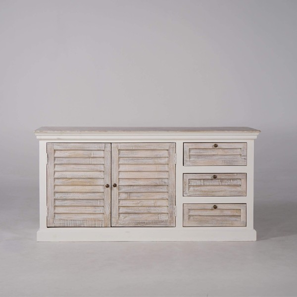 Wit dressoir in natuurlijk hout – Sea side