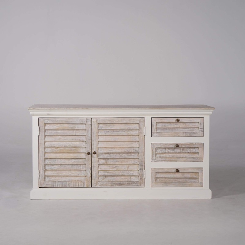 Wit dressoir in natuurlijk hout – Sea side