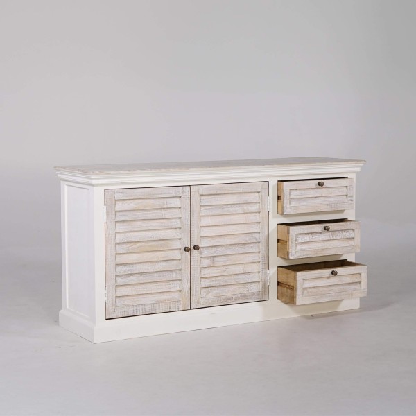Wit dressoir in natuurlijk hout – Sea side
