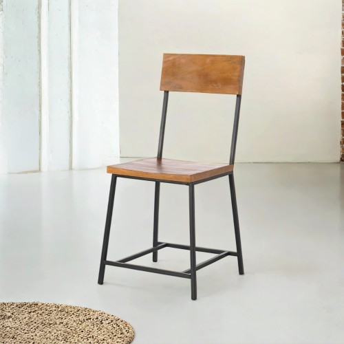 Stoel van hout en metaal Robin
