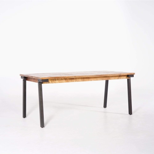 Vintage hout en metalen tafel - Retro Archi