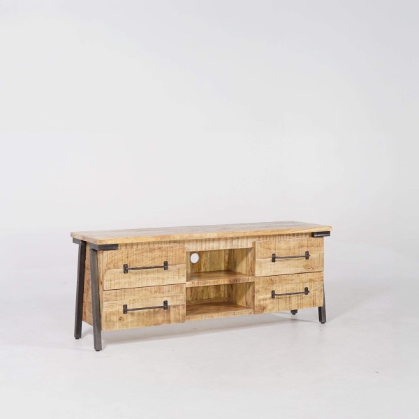 TV-meubel van hout en metaal - Retro Archi