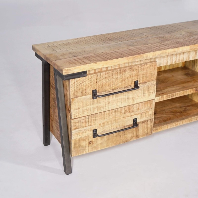 TV-meubel van hout en metaal - Retro Archi