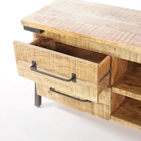 TV-meubel van hout en metaal - Retro Archi