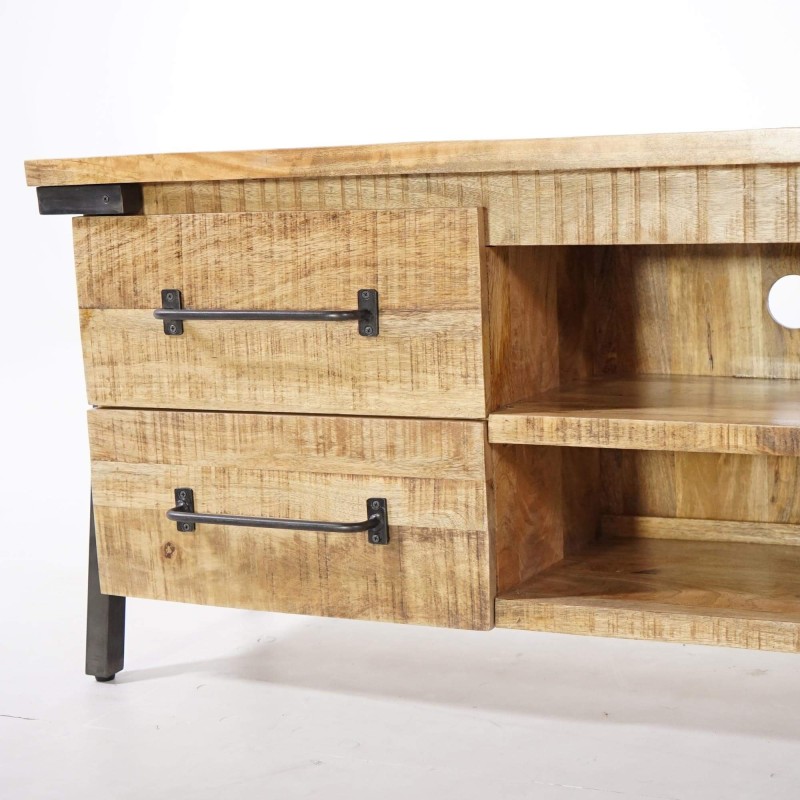 TV-meubel van hout en metaal - Retro Archi