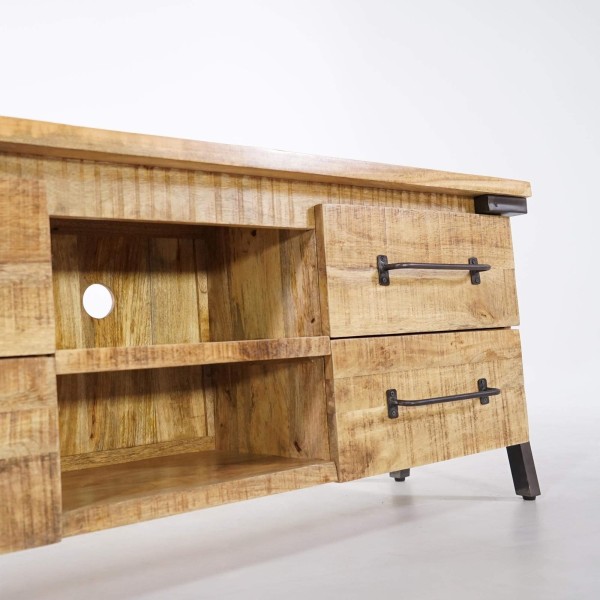 TV-meubel van hout en metaal - Retro Archi