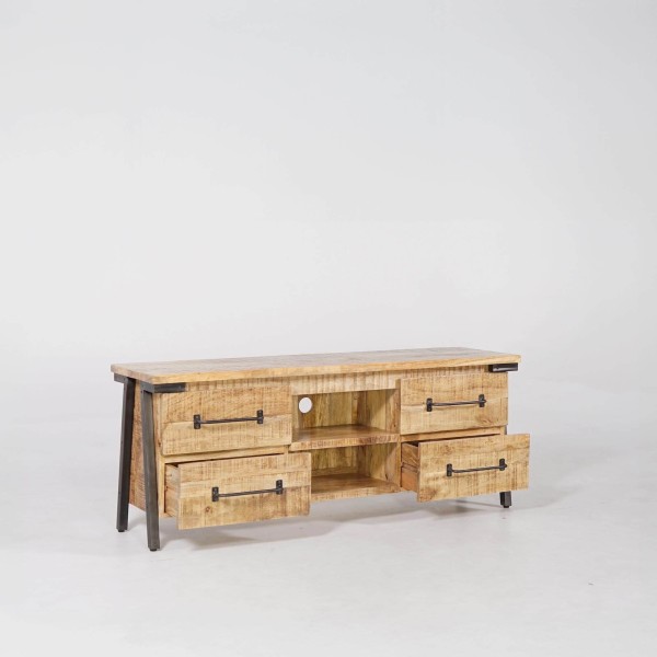 TV-meubel van hout en metaal - Retro Archi