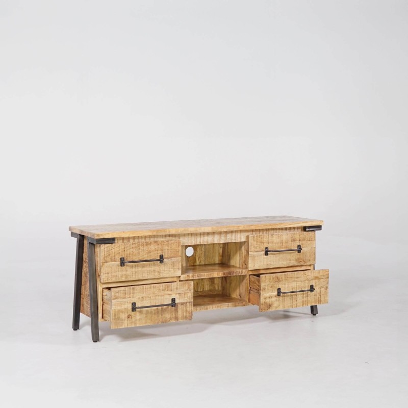 TV-meubel van hout en metaal - Retro Archi