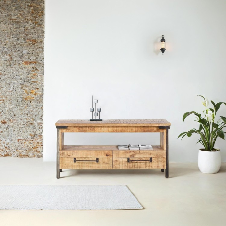 TV meubel hout en metaal 120 cm - Retro Archi