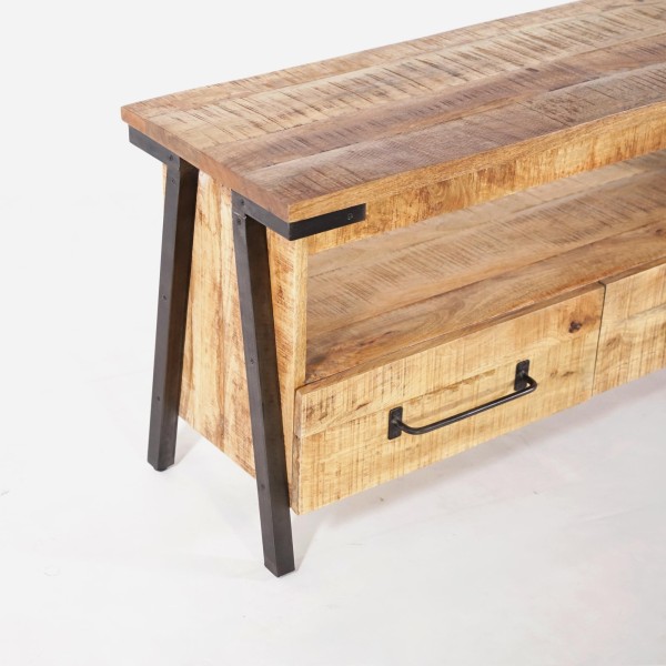 TV meubel hout en metaal 120 cm - Retro Archi