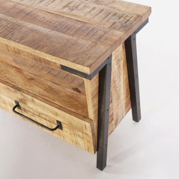 TV meubel hout en metaal 120 cm - Retro Archi