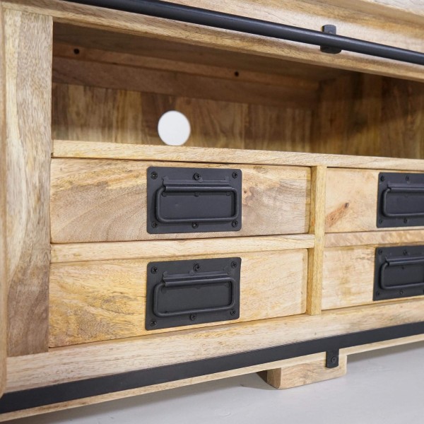 Industriële tv-meubel 180 cm met 4 lades - Paris