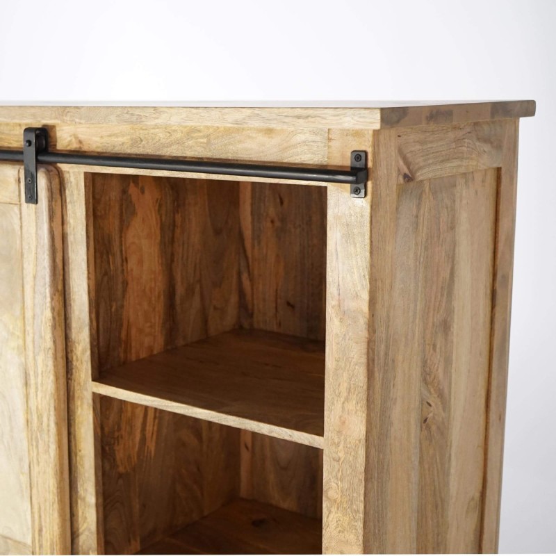 Industriële vitrinekast in hout en metaal 150 cm - Paris