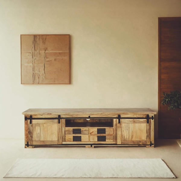 Industriële tv-meubel 180 cm met 4 lades - Paris