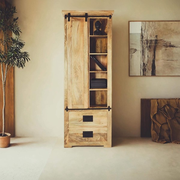 Industriële boekenkast in massief hout - Paris