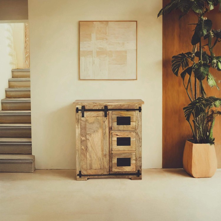 Industriële dressoir van massief hout 70 cm – Paris
