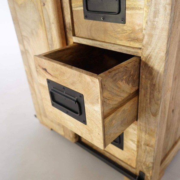 Industriële dressoir van massief hout 70 cm – Paris