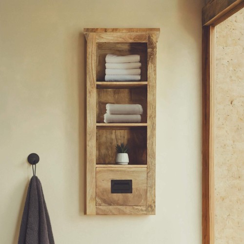 Kolomkast voor de badkamer in hout en metaal – Paris