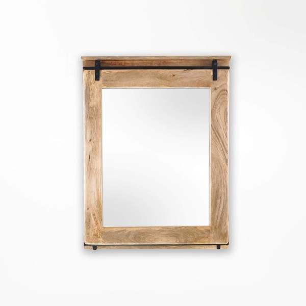 Badkamerspiegel in hout en metaal 80 cm - Paris