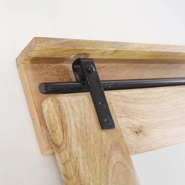 Badkamerspiegel in hout en metaal 80 cm - Paris