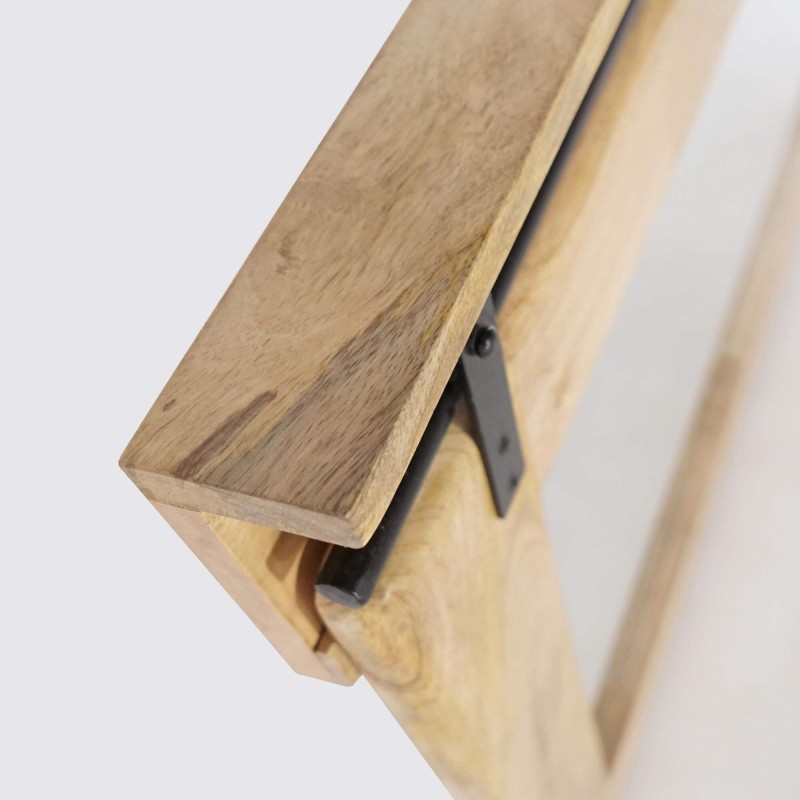 Badkamerspiegel in hout en metaal 80 cm - Paris