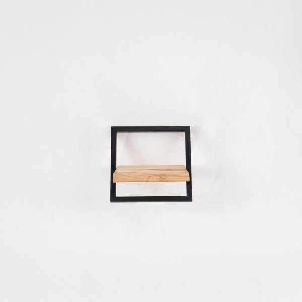 Wandplank 30 cm hout en metaal - Inclined