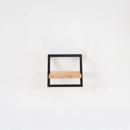 Wandplank 30 cm hout en metaal - Inclined