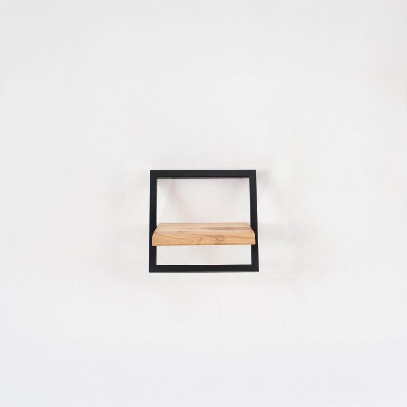 Wandplank 30 cm hout en metaal - Inclined
