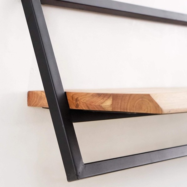 Wandrek 60 cm hout en metaal - Inclined