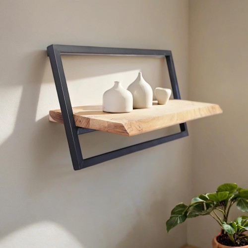 Wandrek 60 cm hout en metaal - Inclined