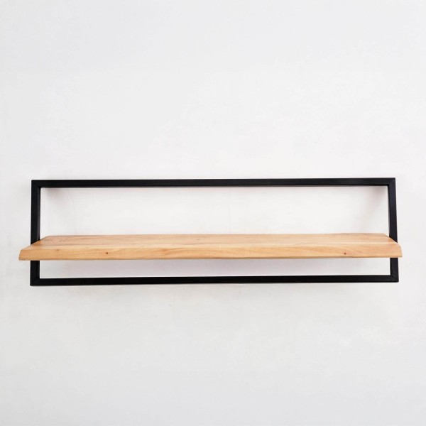 Wandplank 100 cm hout en metaal - Inclined