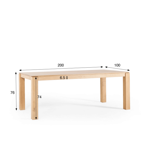 Eettafel in massief eikenhout 200 cm - Yseult