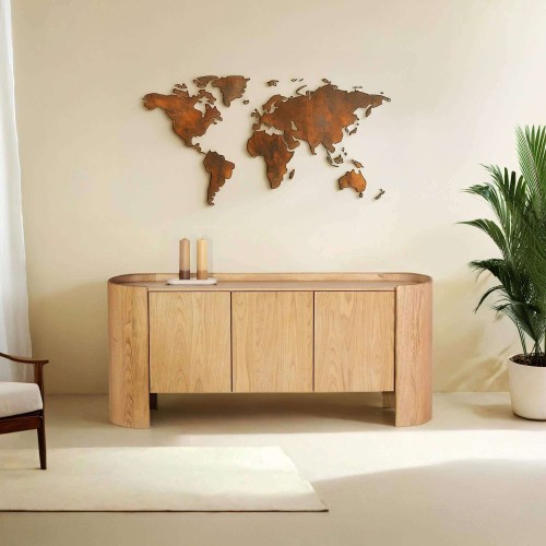 Dressoir in massief eikenhout 3 deuren 200 cm - Lago