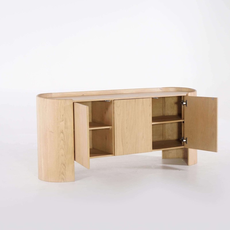 Dressoir in massief eikenhout 3 deuren 200 cm - Lago