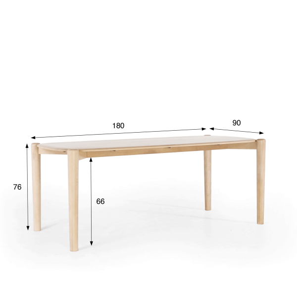 Eettafel in massief eikenhout 180 cm