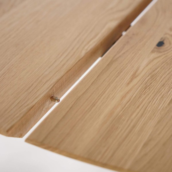 Ronde eettafel in eikenhout Ø120 cm met verlengblad van 45 cm