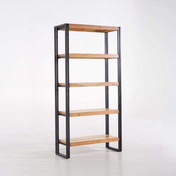 Opbergkolom in massief hout en metaal 90 x 180 - Liverpool