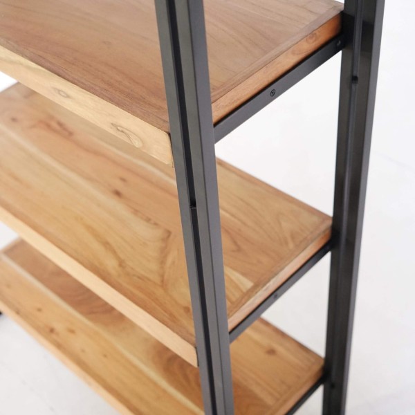 Opbergkolom in massief hout en metaal 90 x 180 - Liverpool